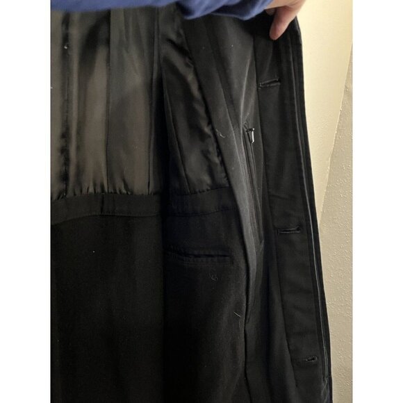 Express men medium double layer removable trench coat black button close pockets - Picture 6 of 15
